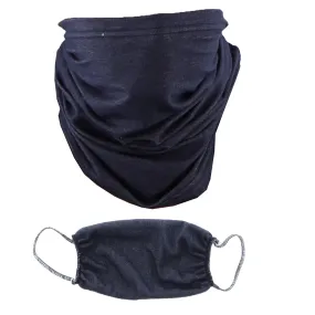 2 Ply Face Mask MADE IN USA Cotton Denim Washable Masks and Neck Gaiter Matching Set