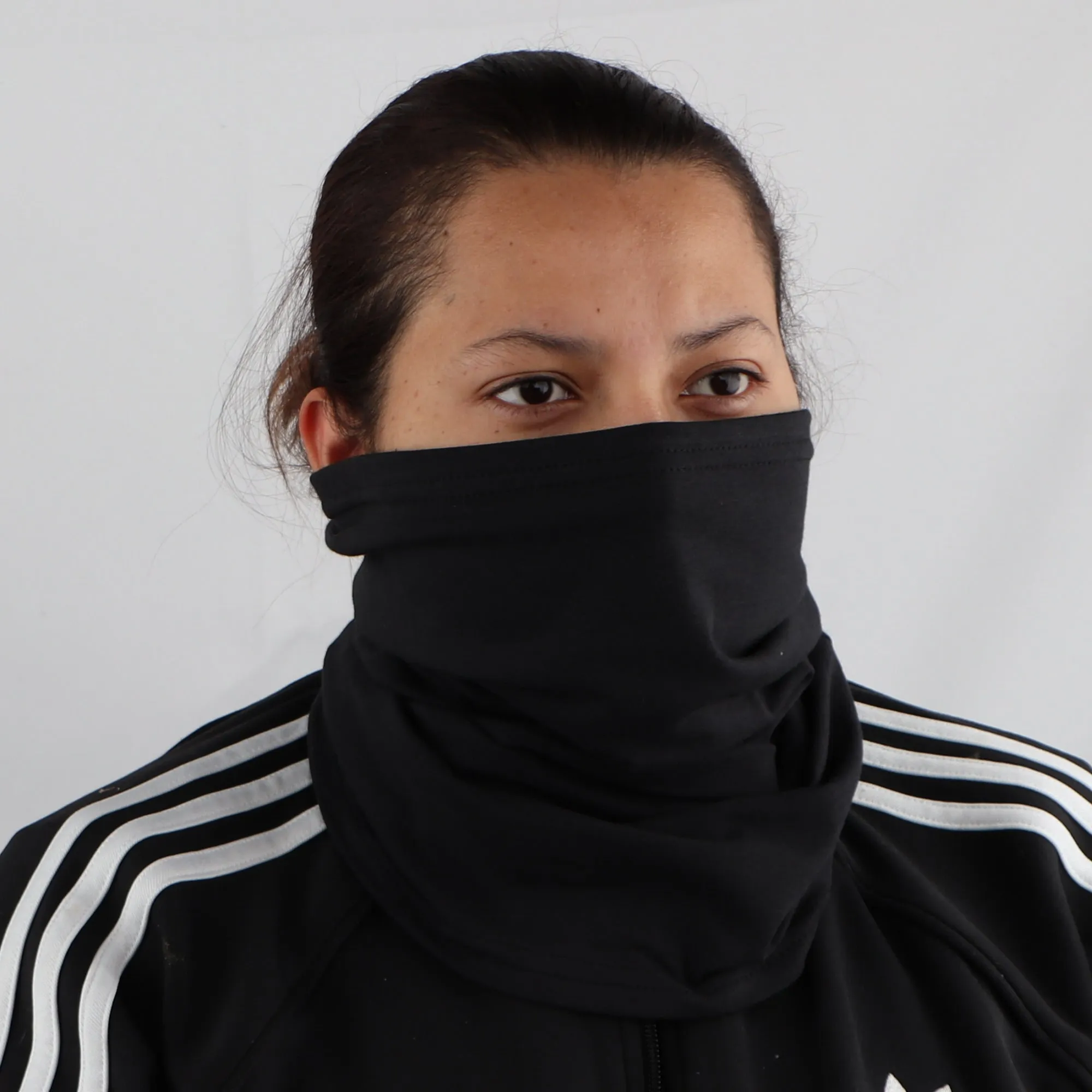 2 Ply Face Mask MADE IN USA Cotton Solid Black Washable Masks and Neck Gaiter Matching Set