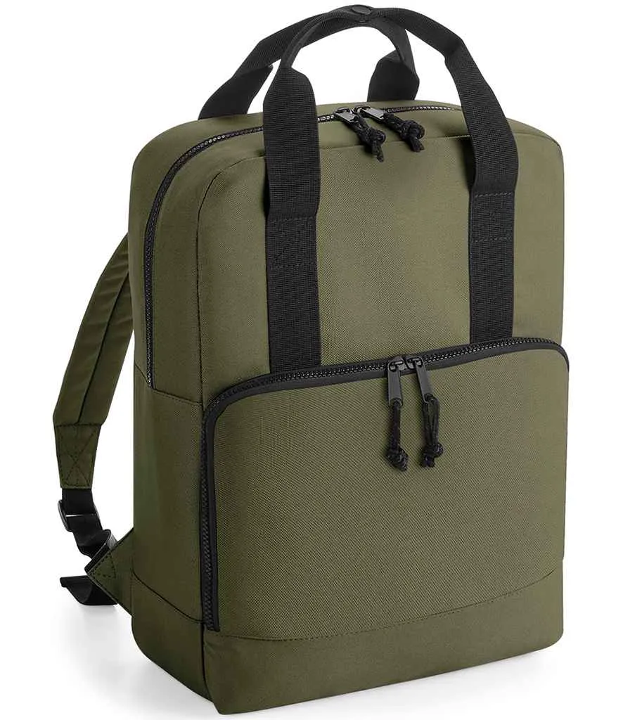 BagBase Recycled Twin Handle Cooler Backpack | Military Green
