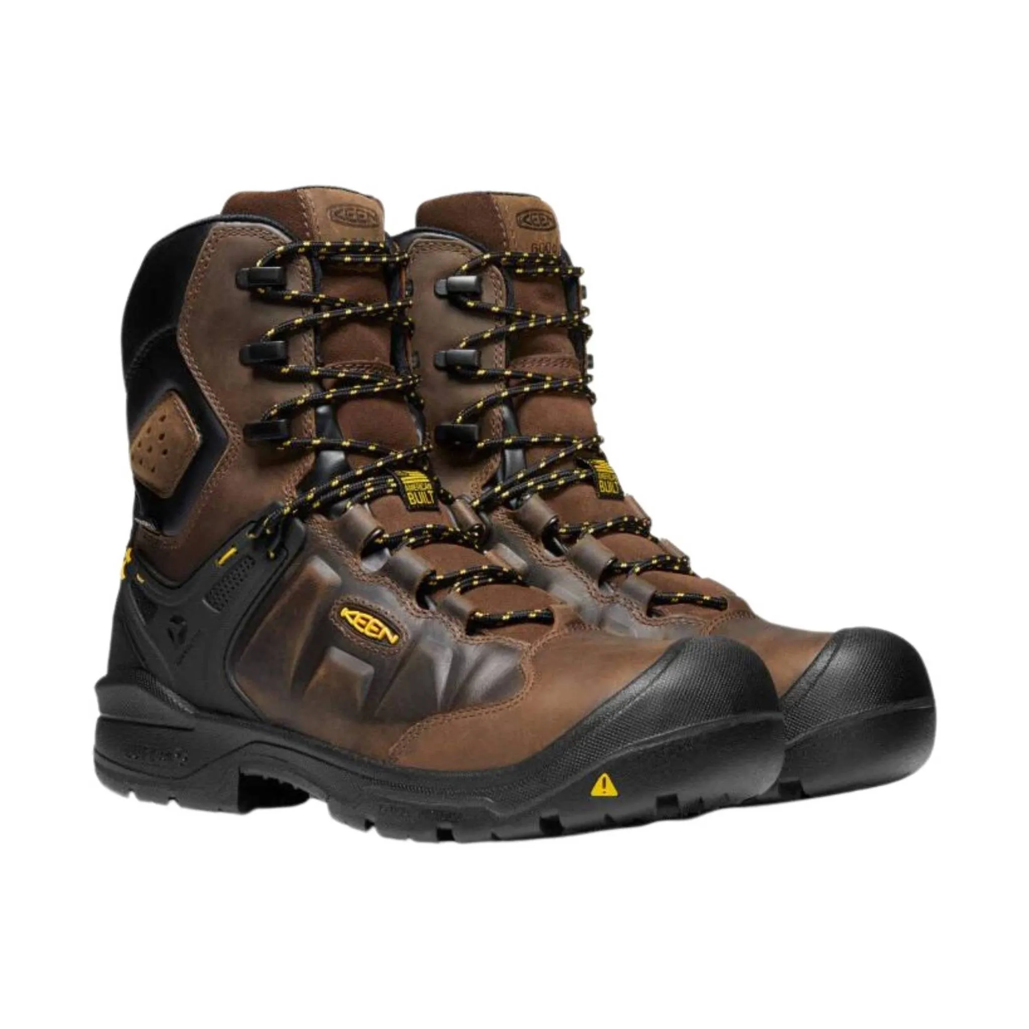 KEEN Utility Men's Dover 8 Inch Insulated Waterproof Carbon Fiber Toe Work Boot - Dark Earth/Black