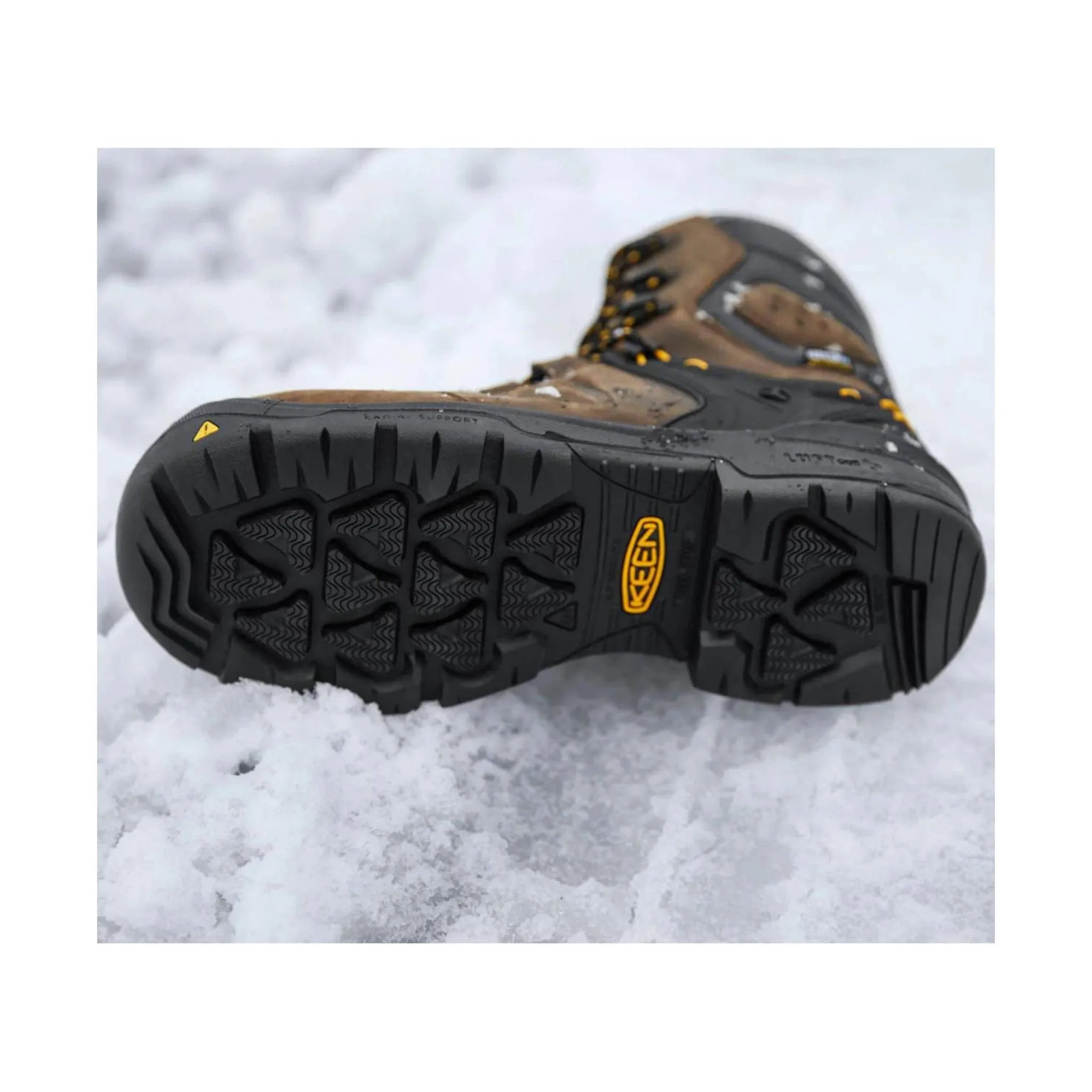 KEEN Utility Men's Dover 8 Inch Insulated Waterproof Carbon Fiber Toe Work Boot - Dark Earth/Black