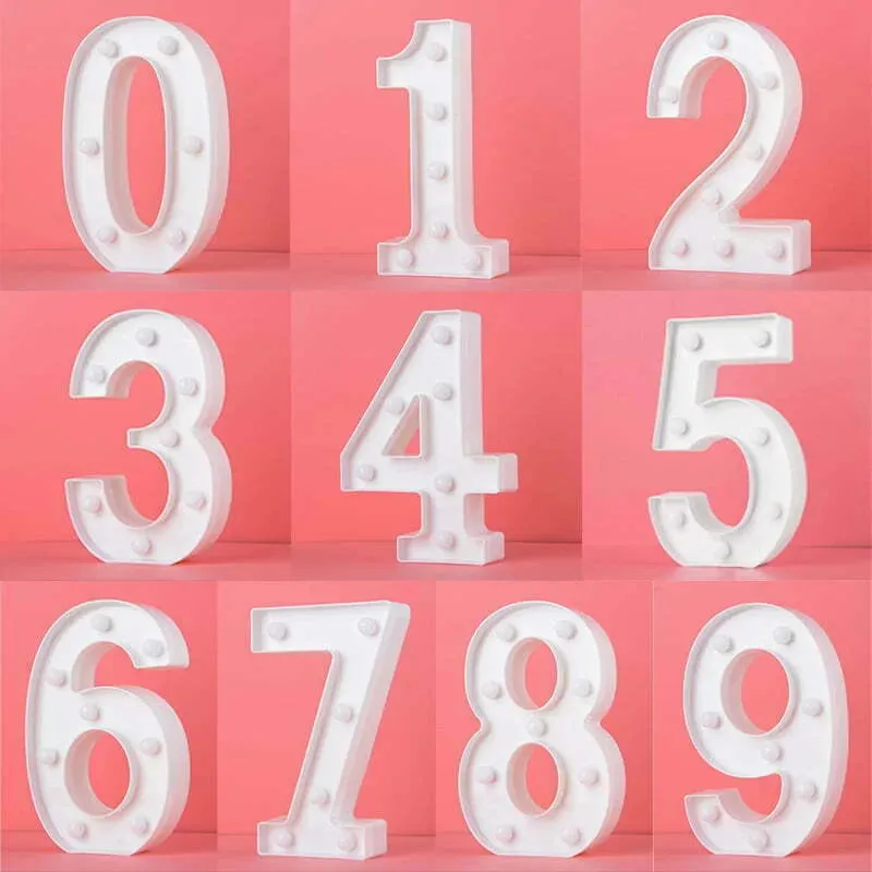 LED Light Up Number 1 White 22cm