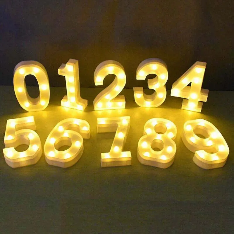 LED Light Up Number 2 White 22cm