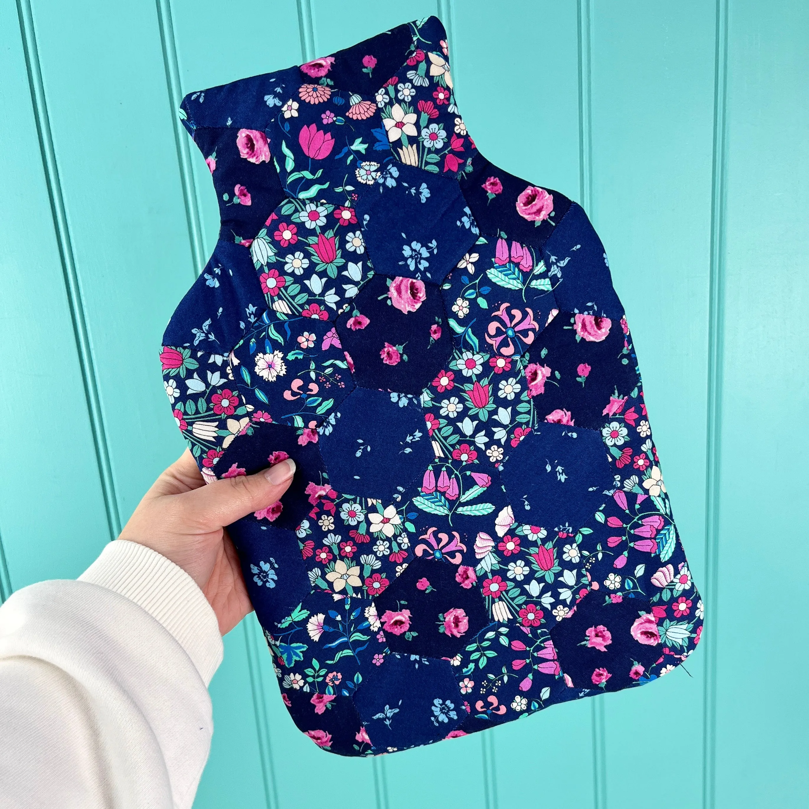 Liberty Hexie Hot Water Bottle Cover Project Box