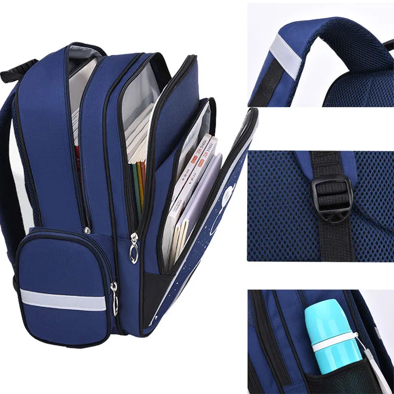 Printed Reflective Waterproof Backpack Toddler Primary School Bookbag